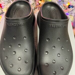🔥 Balenciaga Crocs Mule Clogs | Black Rubber | Men’s 10 / EU 43 | slip ons